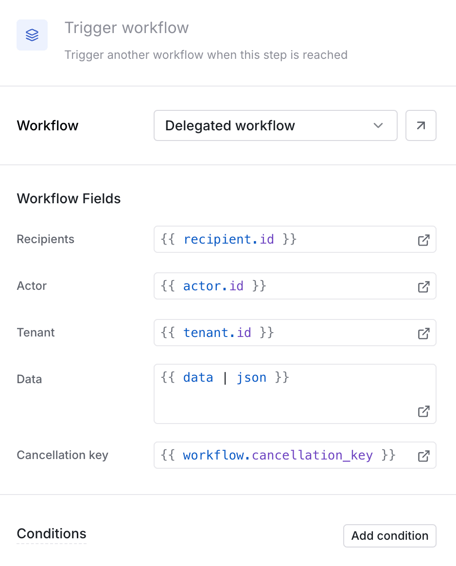 Configure trigger workflow function settings